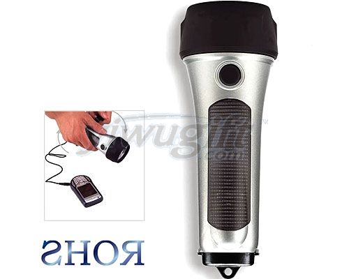 Lights were hand-cranked flashlights Side, picture