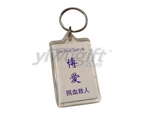 Plastic key chain, picture