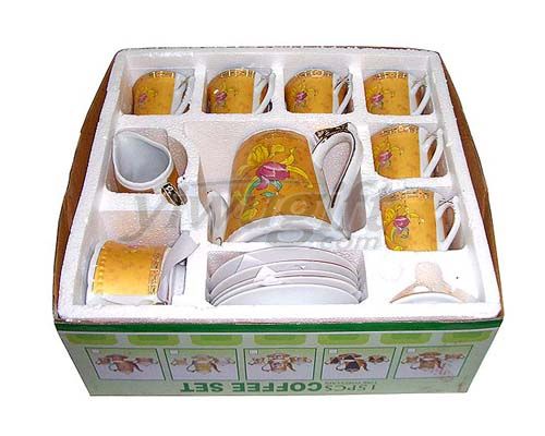 15 square ceramic cups packaged gift box, picture