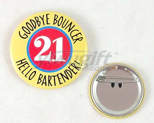 Tinplate badges, picture