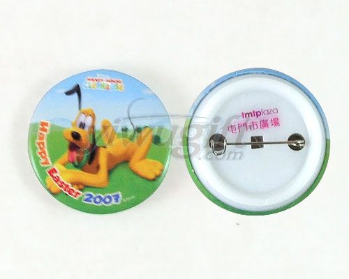 Tinplate badges, picture