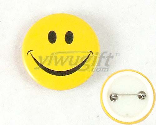 Tinplate badges, picture