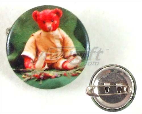 Tinplate badges, picture