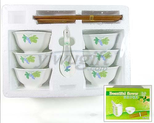 Spoon ceramic bowls and chopsticks, picture