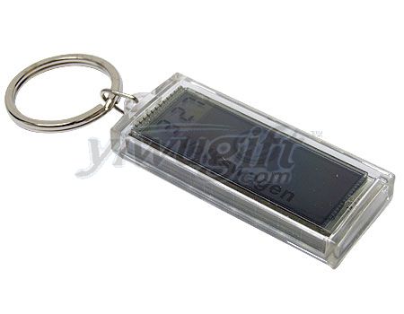 solar key chain with time, picture