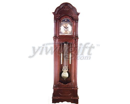 Linden wood grandfather  clock, picture