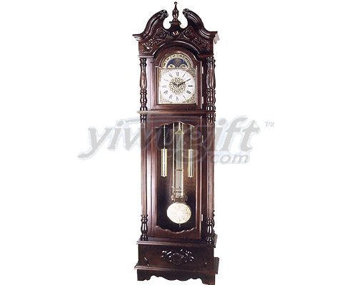 Linden wood grandfather  clock, picture