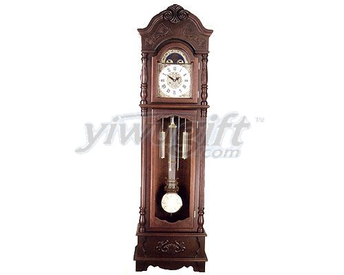 Linden wood grandfather  clock, picture