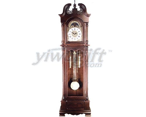 Linden wood grandfather  clock, picture