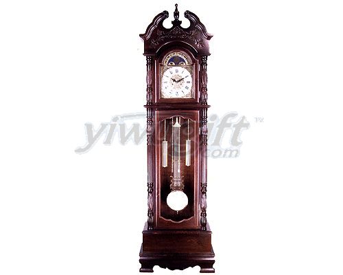 Linden wood grandfather  clock, picture