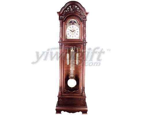 Linden wood grandfather  clock, picture