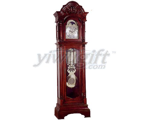 Linden wood grandfather  clock, picture