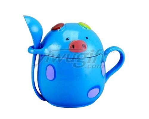 blue pig cartoon cap, picture