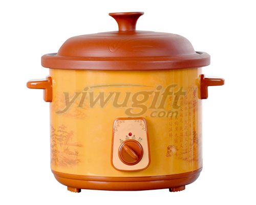 Purple earthenware cooking pot, picture